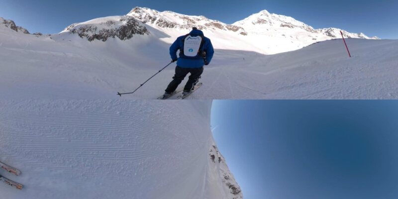 VR资源网 Ski route 14 Wilde Grubn - 360 VR  Stubai Glacier Austria  Piste View